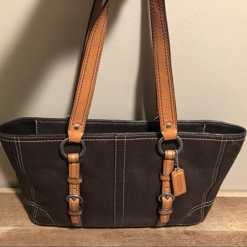 Coach Chelsea Tote. Brown /Saddle Pebbled Leather